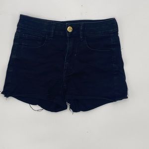 High waisted Black American eagle jean shorts